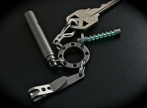 Miniatura 4 de TEC Accessories UFO - Organizador de llavero de titanio (8 agujeros), organizador de llaves EDC para personalización de llavero, bolsillo y llavero