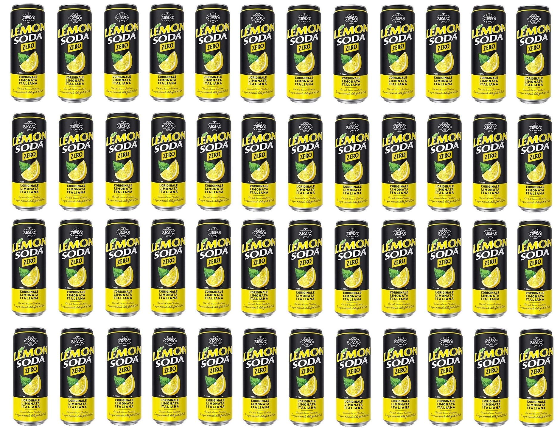48x Lemonsoda zero Italian Lemonaide Lemon Soft Drink Beverage 330ml Campari Group Sugar Free! Health Food!