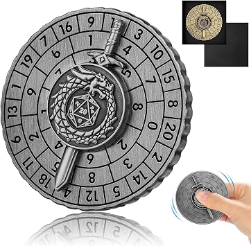 مجموعة نرد Shadowblade Roulette Rice Spinner للعبة DND، نرد Dragon Metallic D&D مع علبة هدايا للعبة DND، هدايا لعبة RPG Role Playing Table باللون الأسود