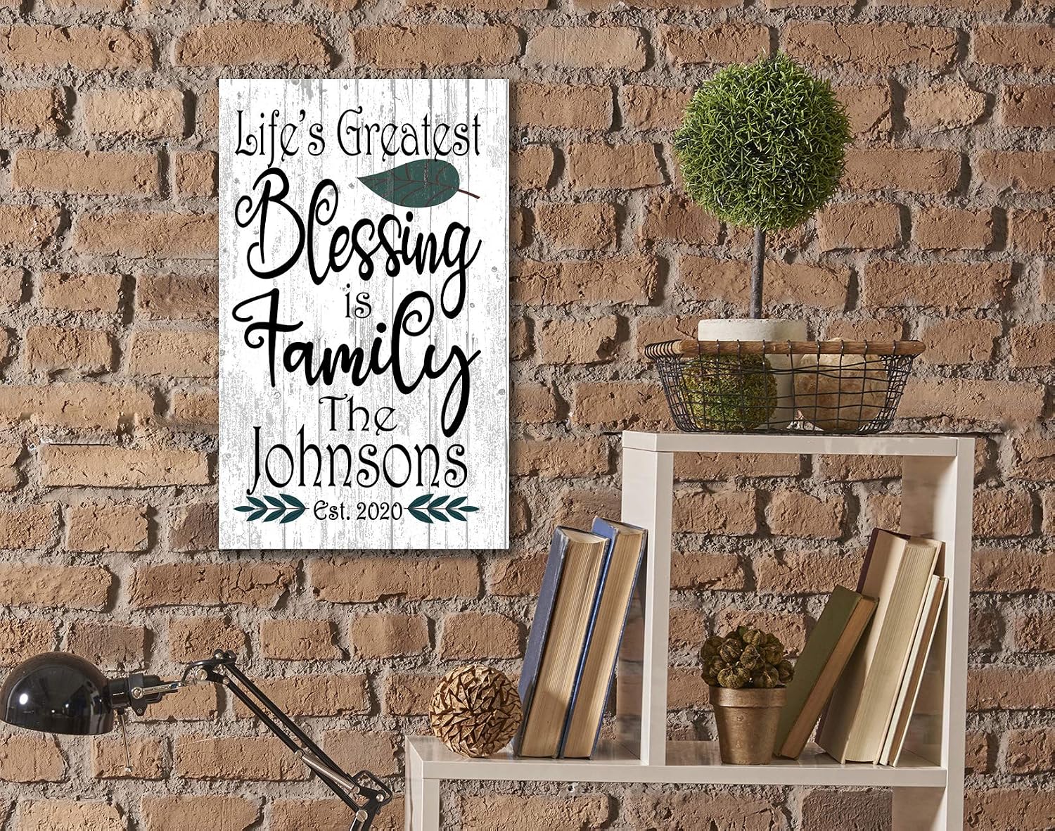 Life's Greatest Blessing Is Family Sign Personalized Family Name & Est. Date CUSTOM Farmhouse Style Sign Housewarming Wedding Gift Idea