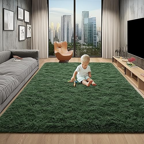 Vista 15 de Foxmas Alfombras de Área Suaves y Esponjosas para Dormitorio, Habitación de los Niños, Alfombra de Guardería de Felpa Peluda, Tapetes Decorativos