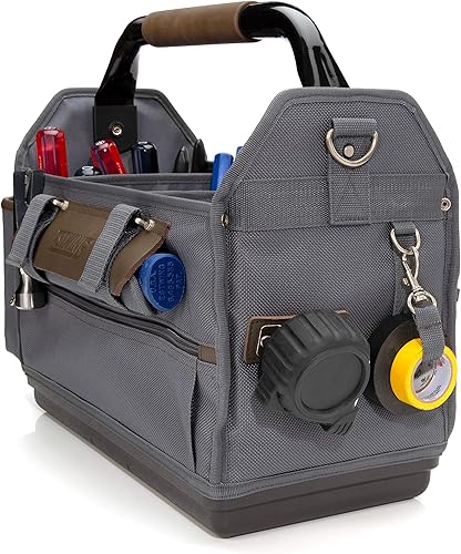 Miniatura 4 de Estwing Bolsa de herramientas profesional de 18 pulgadas para contratistas, divisores de compartimento principal extraíbles, múltiples bolsillos,