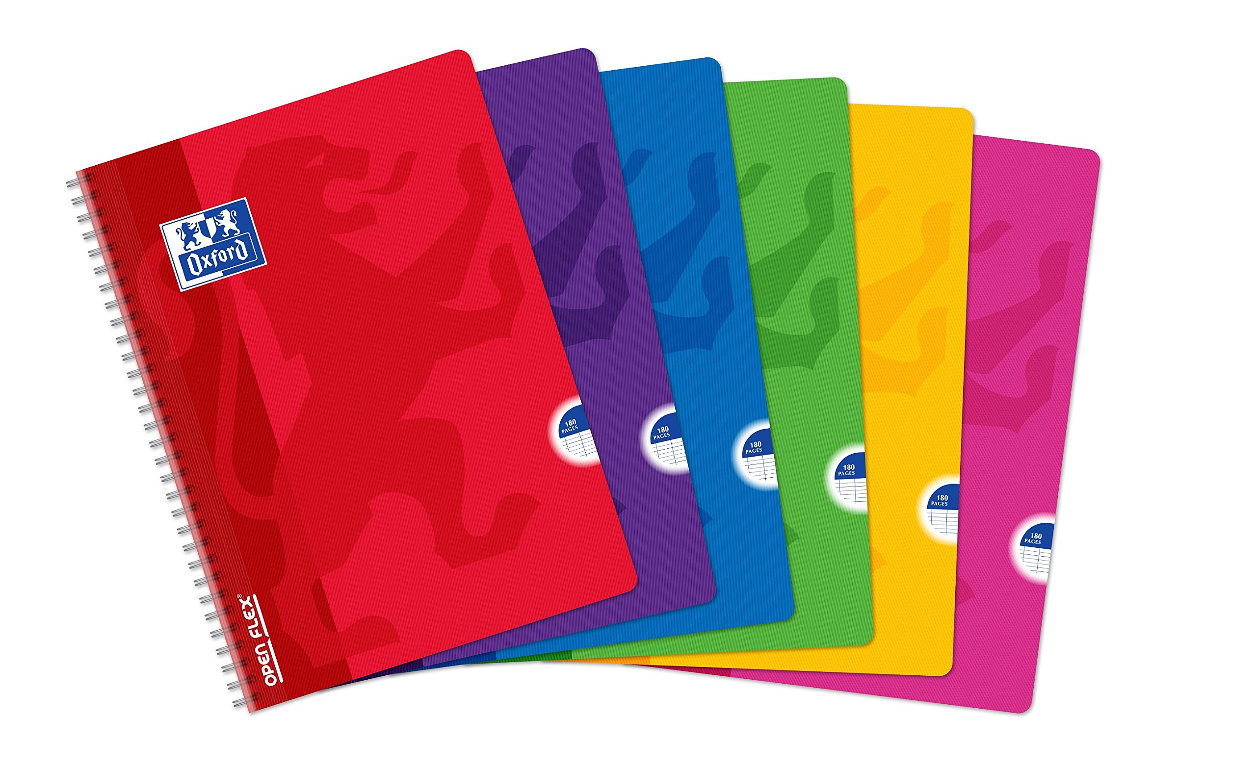 Oxford Office 100107287 Pack of 5 Spiral-Bound Notebook 192 Pages