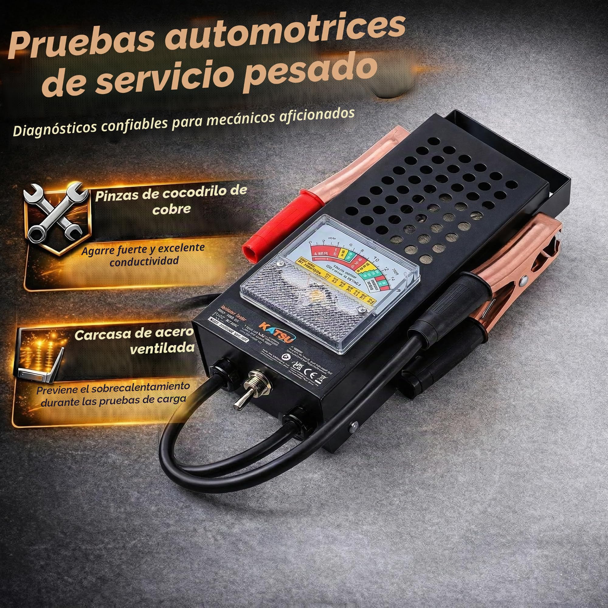 Cargador de batería de coche y comprobador de sistema de carga, de Katsu, 452107, 6 V y 12 V, 100 Amp
