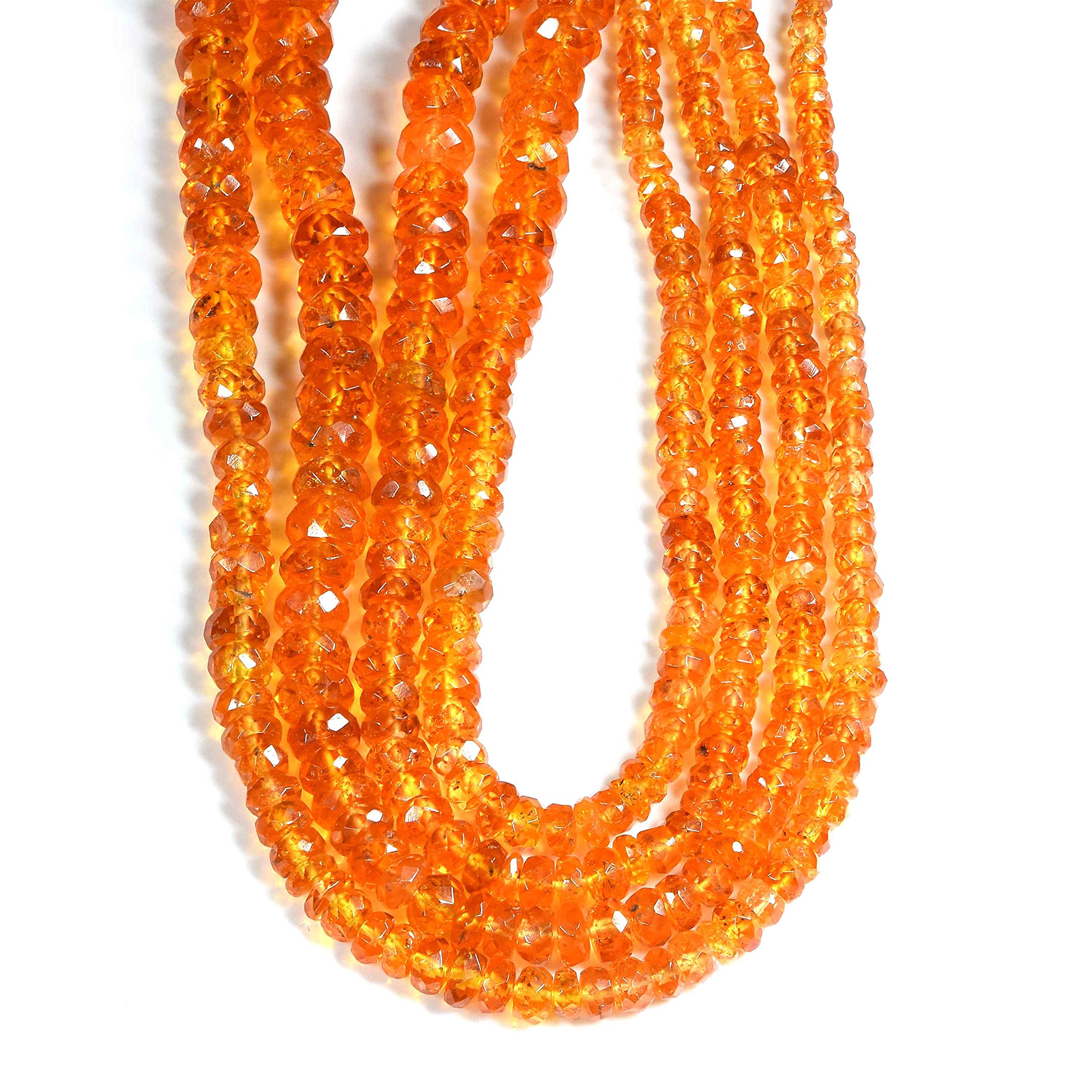 AAA+ Quality Orange Sapphire Faceted Beads, Natural Songea Sapphire, 10CM Sapphire Gemstone Beads,Jewelry Making Beads, Sapphire Beads
