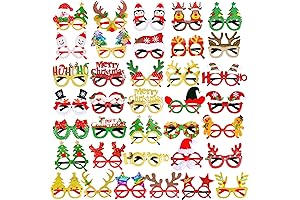 Max Fun 36Pcs Christmas Glasses, Glitter Holiday Party Favors