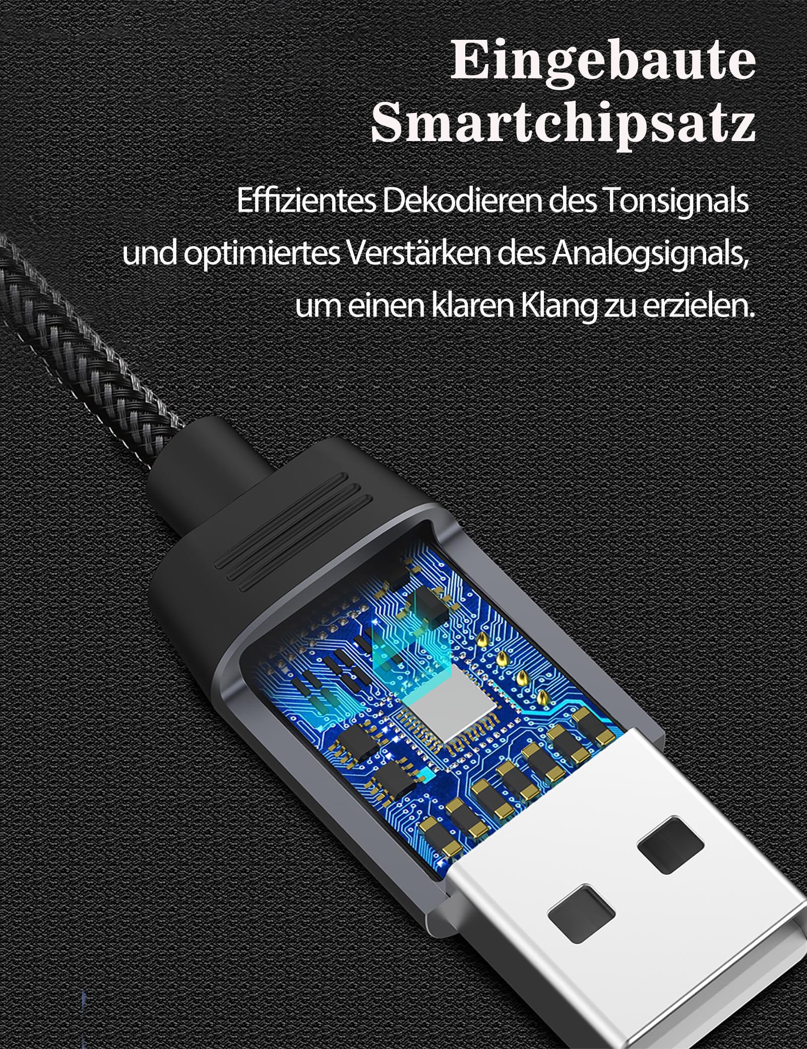 DuKabel Zewnętrzna karta dźwiękowa USB 0,3 m USB na 2 gniazda TRRS 3,5 mm (Audio+Mic) Headset Splitter Stereo Audio Y adapter kabel odpowiedni do PC, PS4, PS5, laptopa, głośników, słuchawek - Top