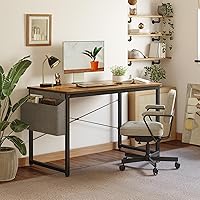 Vista 25 de Cubiker Escritorio para computadora, escritorio pequeño de oficina en casa de 32 pulgadas para espacios pequeños, estilo moderno y simple