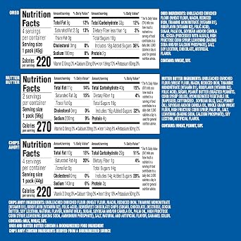 Nabisco, Cookie Variety Pack, Oreo, Nutter Butter, Chips Ahoy!, 10 Snack Packs (4 Cookies per Pack)
