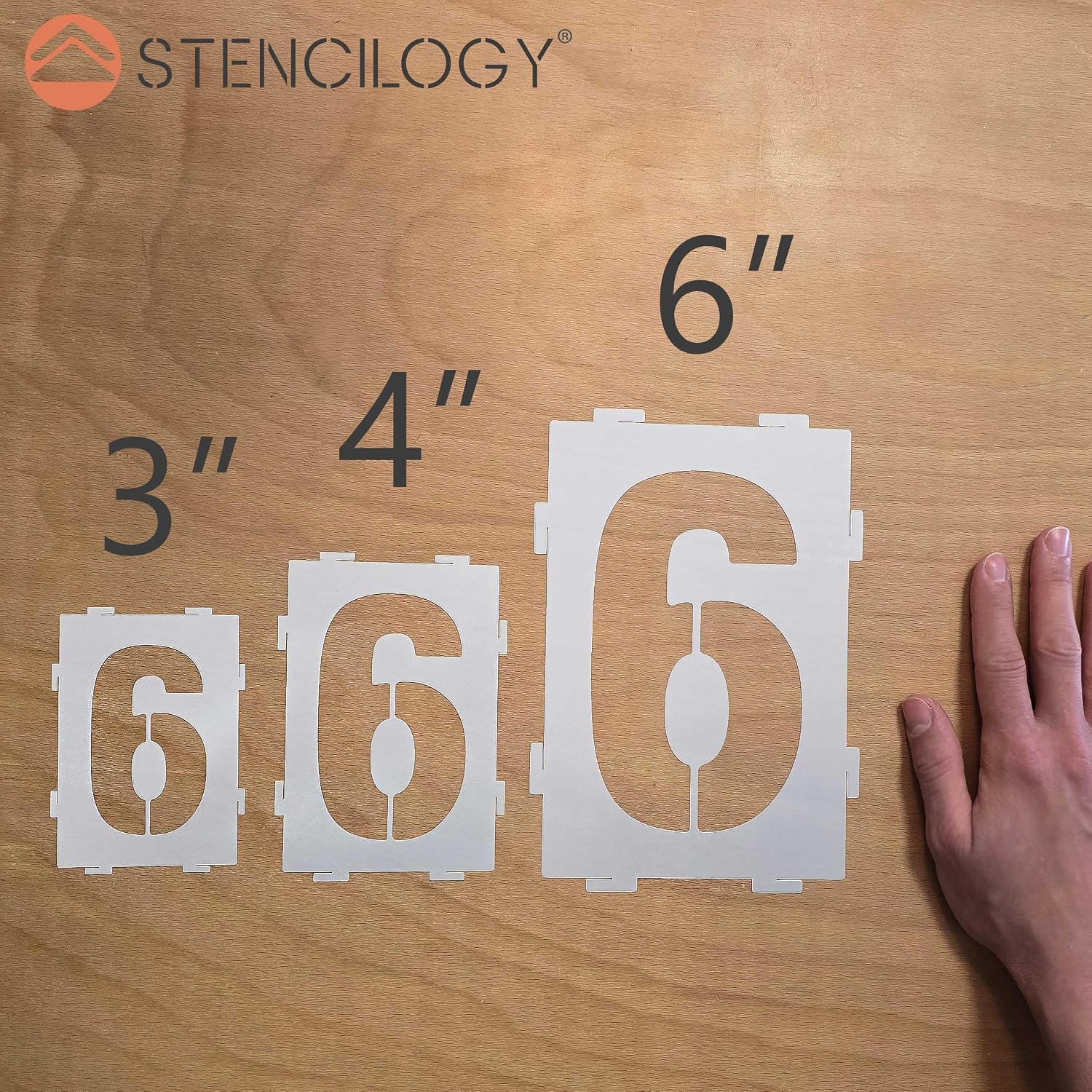 Stencilogy® Interlocking Number Stencil Set – 20 Reusable Pieces for Numbers 0–9 – Durable 10 Mil Plastic – for Wood, Walls, Signs, Crafts (4 Inches)