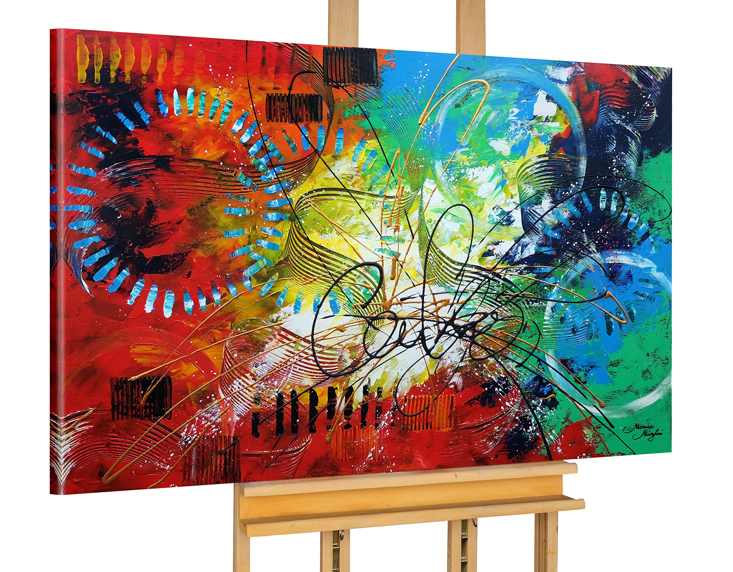 Monica Mirafiori I 90x60 cm I Tableau Peint à la Main I Modèles Tableau I Peintre Moderne I Tableaux Peintures I Toile sur Cadre en Bois