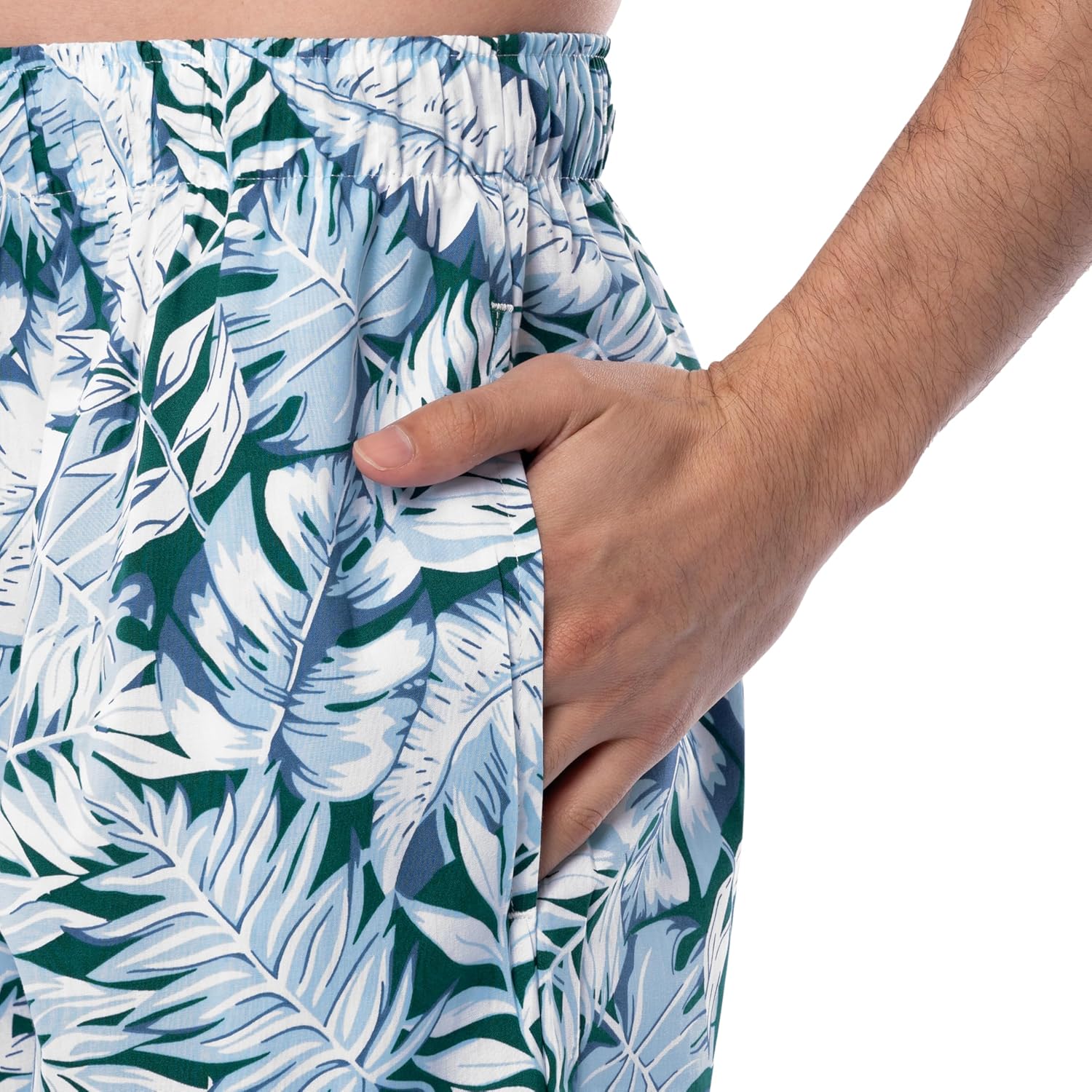 IZOD mens Printed Poplin Relaxed Fit Drawstring Sleep Shorts - Image 5