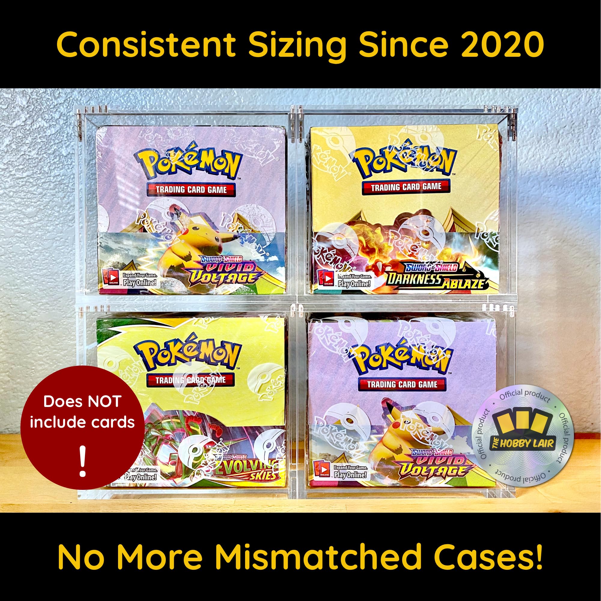 The Hobby Lair Booster Box Acrylic Case Deluxe Case Compatible With English Pokemon Booster Boxes | Magnetic Easy Top Loading