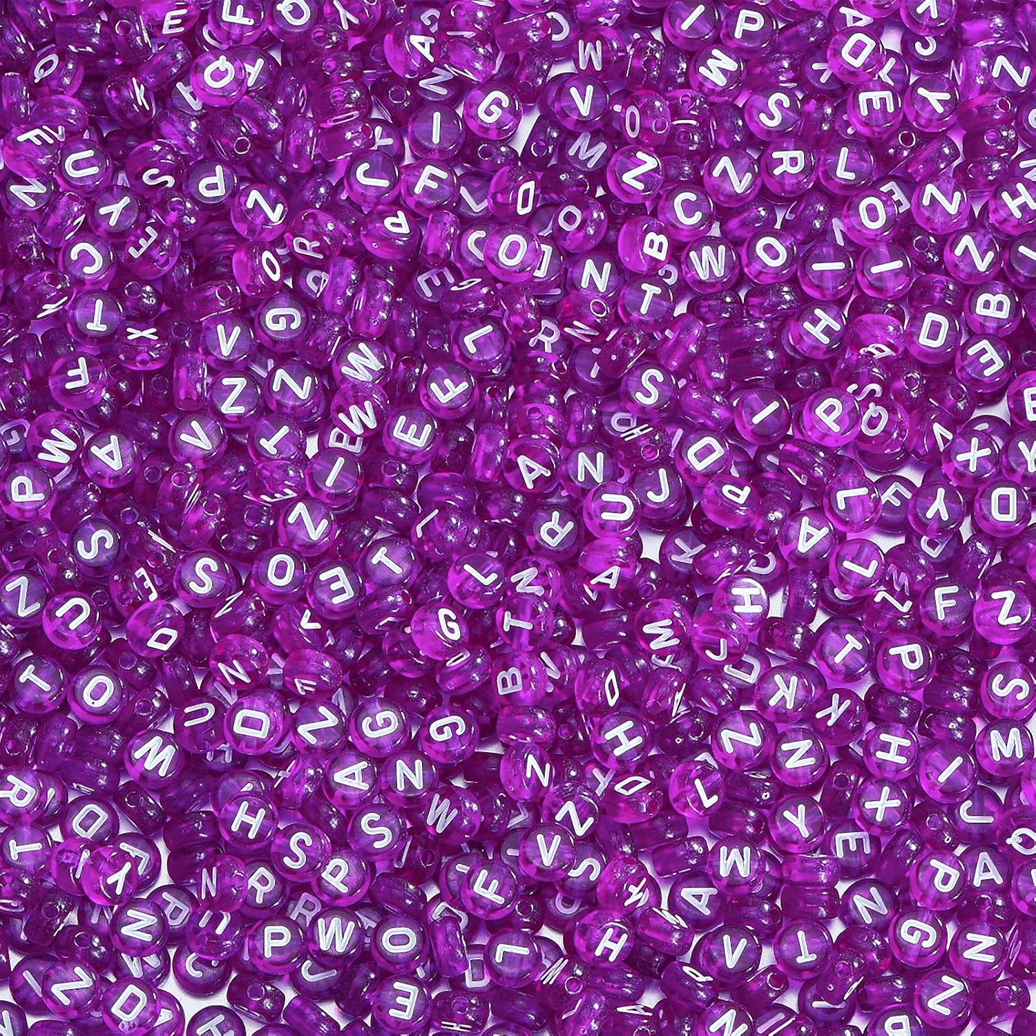 Ornaland 1480Pcs Letter Beads for Jewelry Making Bulk 7x4MM Small Acrylic Round Alphabet Beads for Earrings Necklaces Bracelets DIY Supplies(Purple)