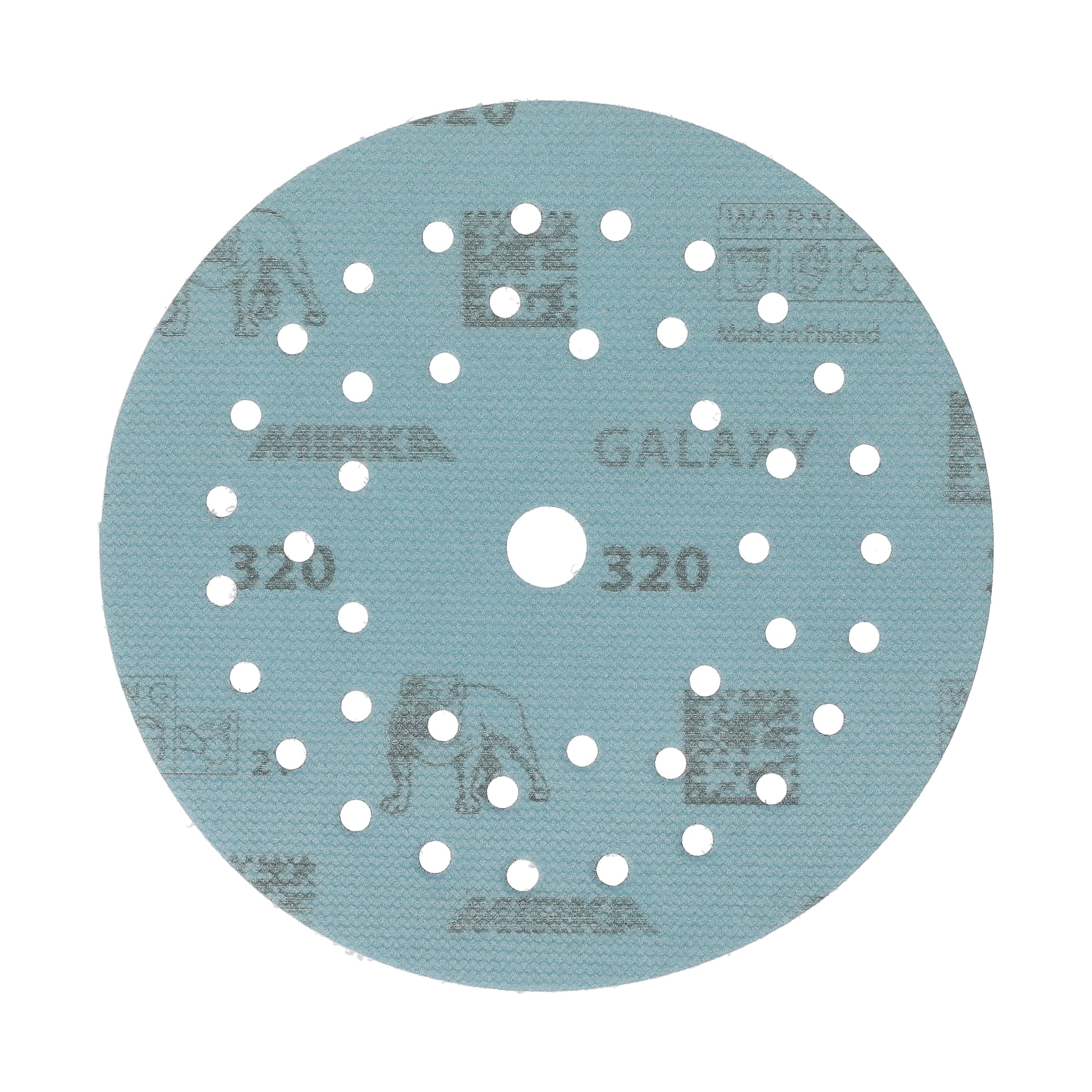 Mirka Galaxy Papier abrasif époxy 125mm autoagrippant grain 320 pour poncer l'époxy, le bois, l'époxy, le rivertable / 50 pcs disques abrasifs
