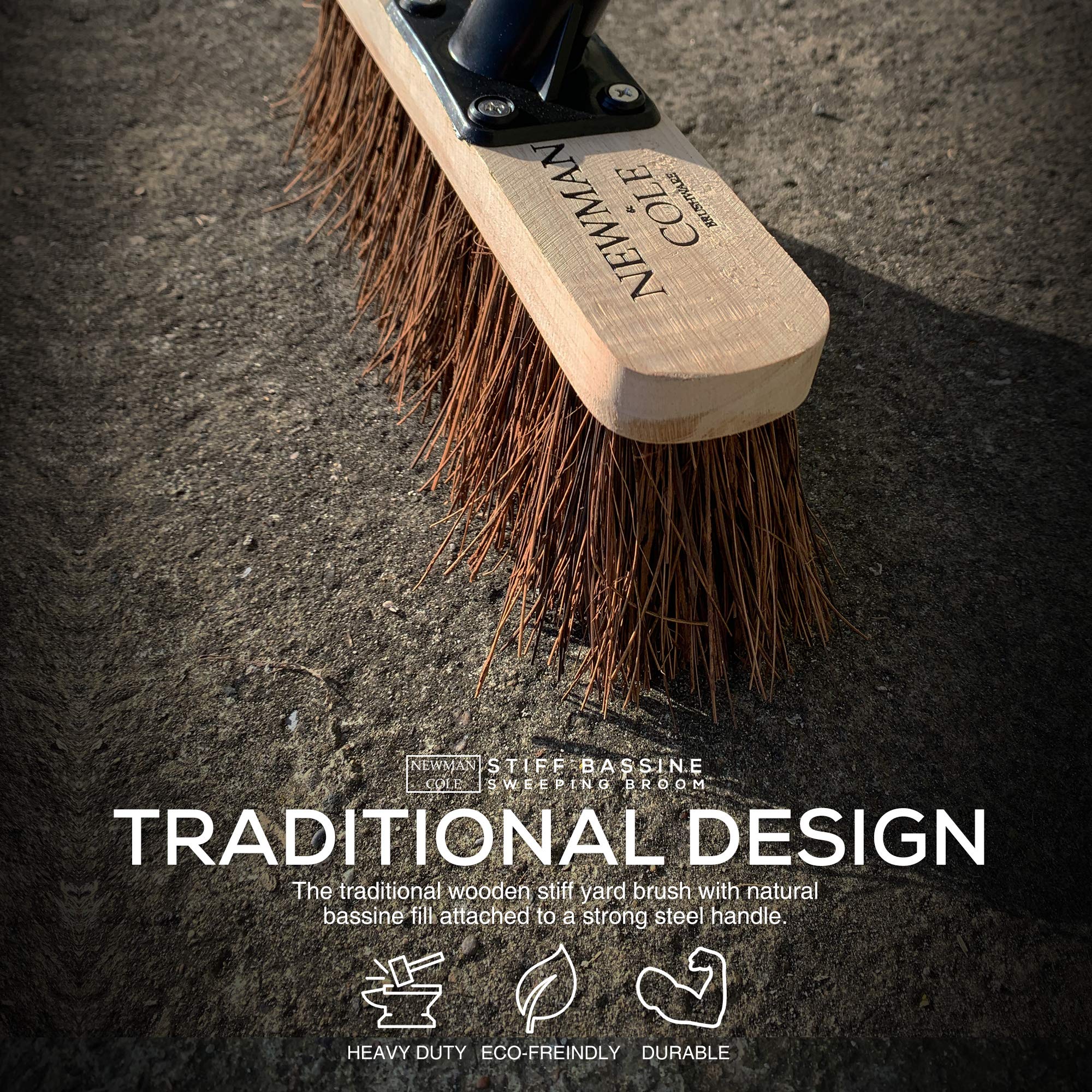 Scopa Da Giardino Con Setole Dure E Manico Acciaio | 120 Cm, Per Pulizie Esterne, Cortili, Vialetti - Foto 5