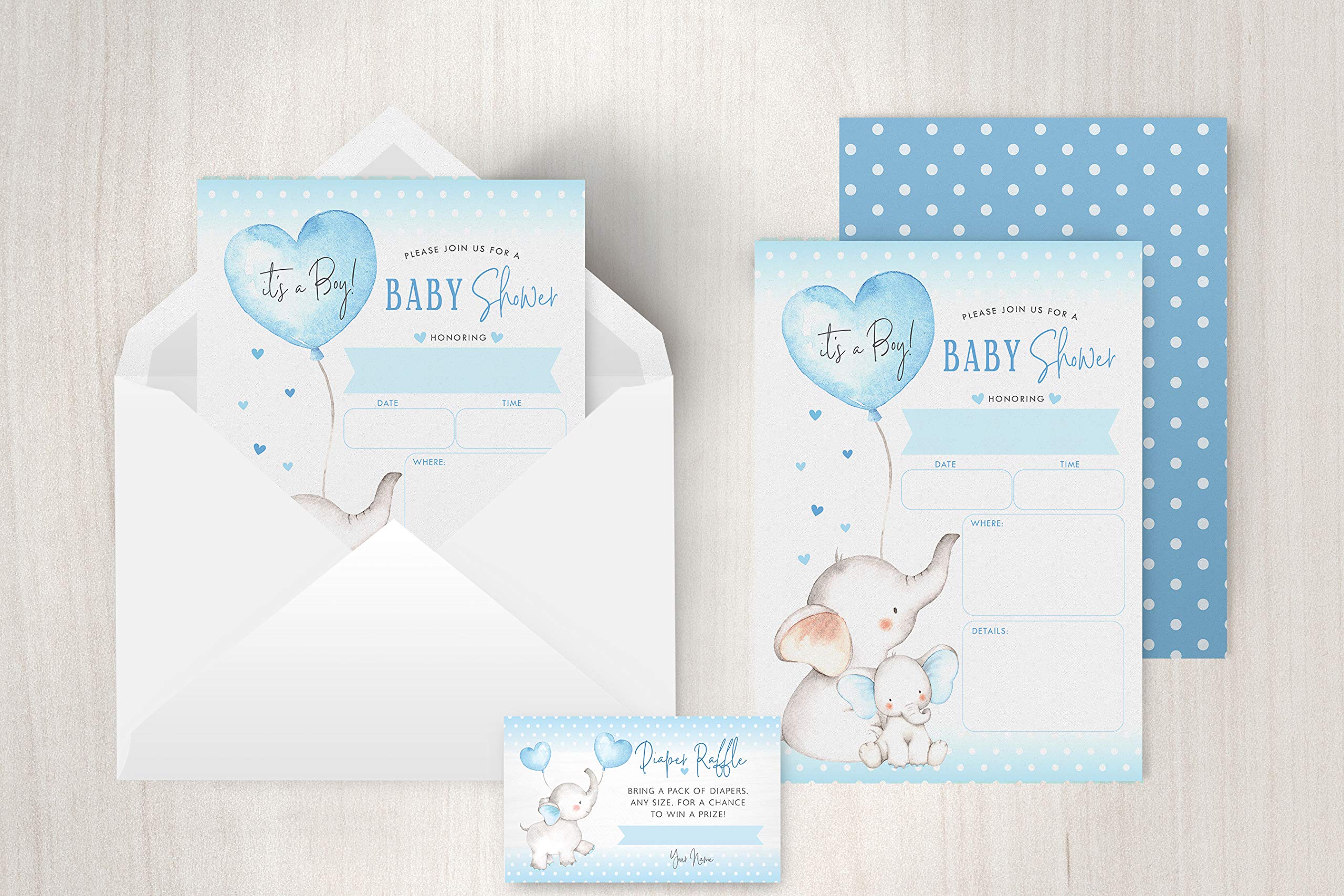 Little Peanut Baby Shower Blue Elephant Boy Baby Shower Invitations (20  Count) With Baby Shower Invitations Printable, image size:2560x1707