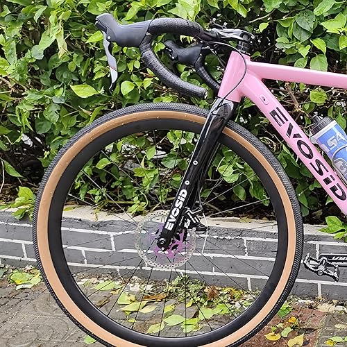 Miniatura 3 de Tenedor de grava de fibra de carbono completo carretera bicicleta tenedor 1.126 in disco freno bicicleta tenedor 700 * 45C eje pasante 0.472x3.937