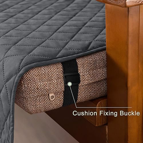 Vista 58 de Chun YI. - Funda reversible para sofá, funda para sillón, fácil de instalar, lavable, cubiertas para sala de estar. Negro