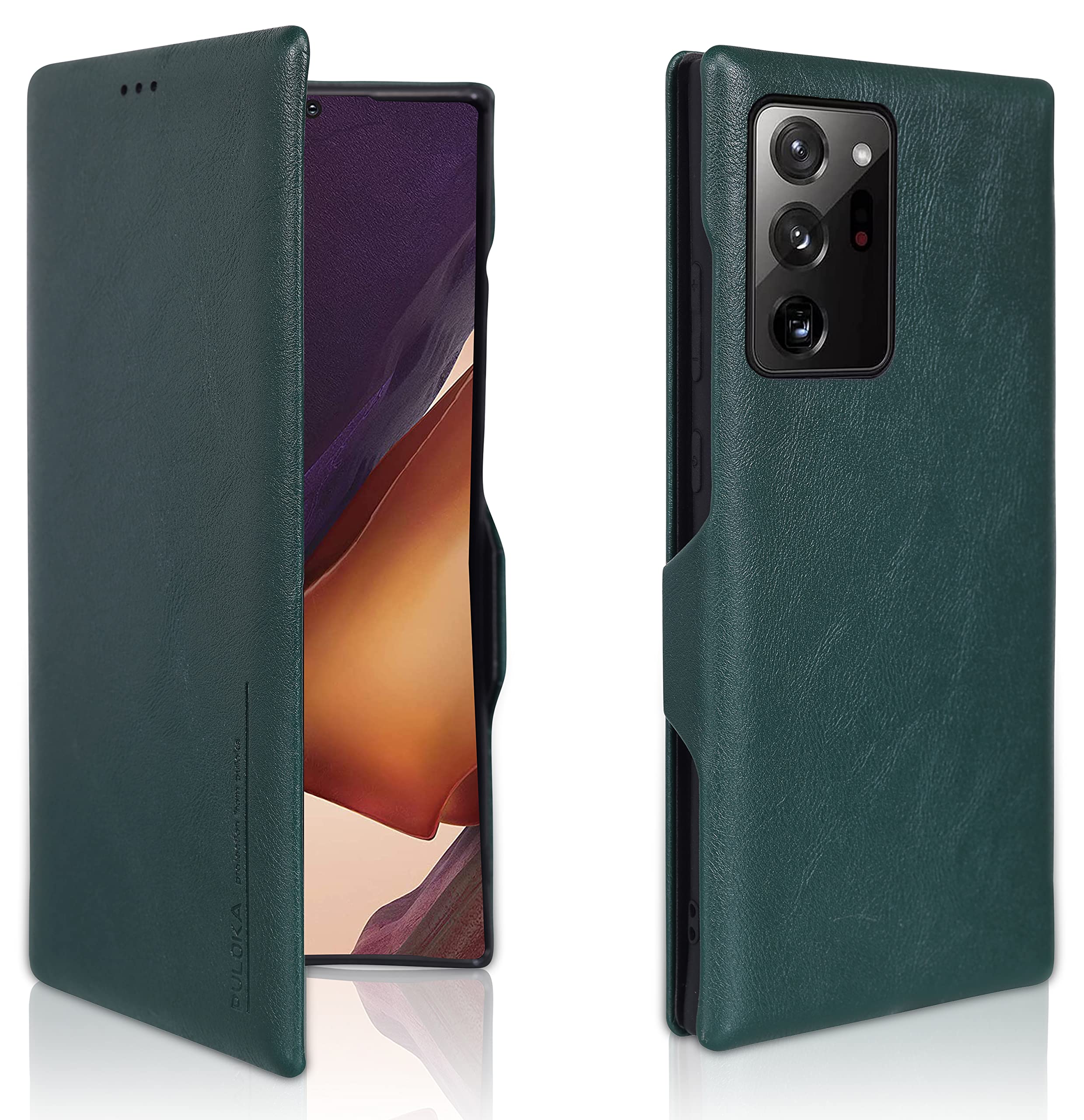 PULOKA Samsung Galaxy Note 20 Ultra Pu Leather Flip Back Cover Leather Wallet Case with Card Slot & Kickstand Function – Green (B09JZGX4BQ) Amazon Price History, Amazon Price Tracker