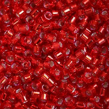 Miyuki Delica Seed Beads 11/0 Silver Lined Red DB602 7.2 Grams