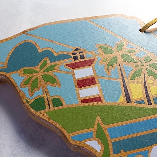 Miniatura 2 de Totally Bamboo Tabla para cortar con forma del estado de Carolina del Sur y bandeja de servir para charcutería con arte de Summer Stokes, incluye