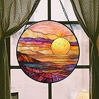 Vista 3 de Colgante de vidrieras para colgar en la ventana, atrapasoles de mar brillante, panel de cristal de diamante, decoración para cumpleaños