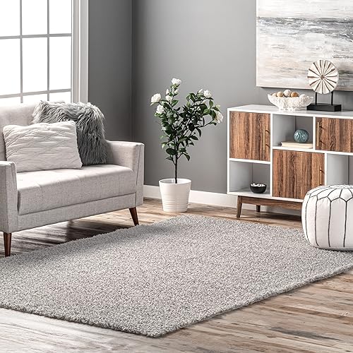 nuLOOM Marlow - Alfombra de piel de oveja sintética lanuda lavable a máquina, 6 x 9 pies, color gris claro nuLOOM Marlow - Alfombra de piel de oveja sintética lanuda lavable a máquina, 6 x 9 pies, color gris claro