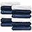 Sunny zzzZZ Baby Muslin Washcloths -100% Cotton Muslin Soft Baby Bath Wash Cloths and Absorbent Burp Cloths for Newborns Kids Girls and Boys -12 Pack, 12x12 Inches - White+Deep Navy Series