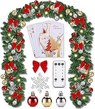 Christmas Garland 5 m with Lighting 100 LEDs Warm White - Remote Control, Timer, 7 Light Effects - Christmas Decoration Fir Green with Fairy Lights & Decoration for Indoor and Outdoor Use (5