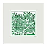 Vista 73 de O3 Design Studio Mapa de corte de papel Madrid negro mate de 20 x 20 pulgadas