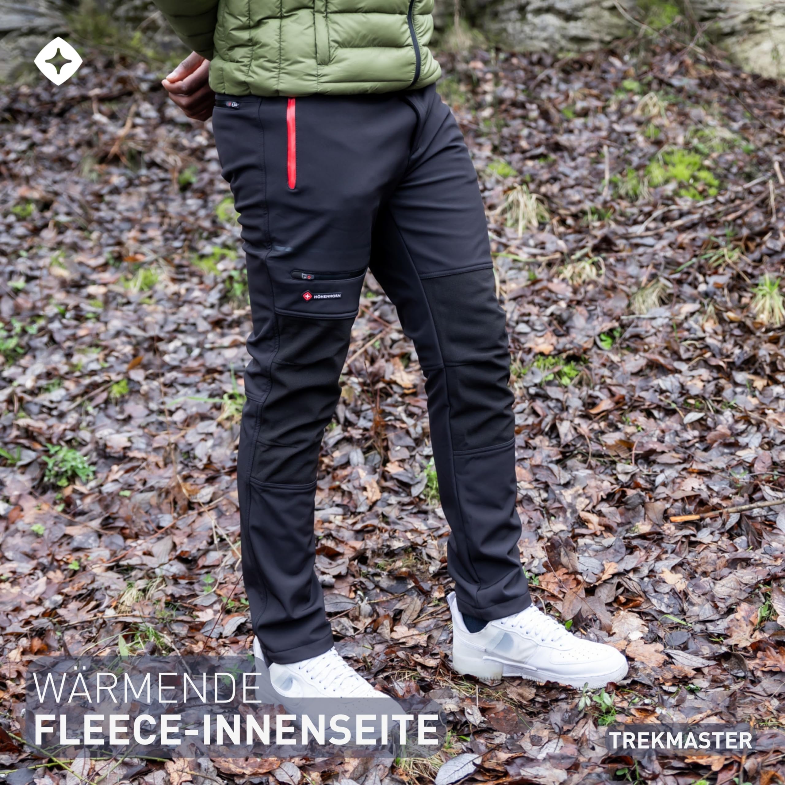 Höhenhorn Trekmaster Pantalon de randonnée en softshell pour homme - Pantalon d'hiver doublé - Pantalon de snowboard