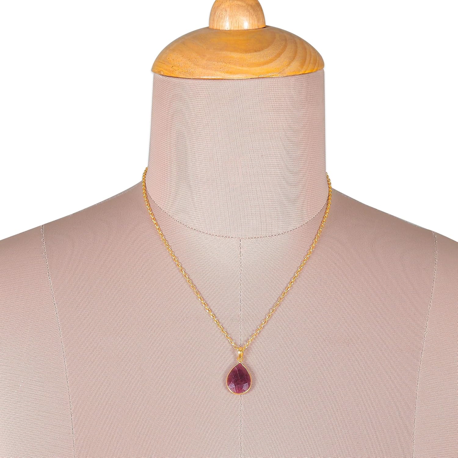 NOVICA Ruby Gold Plated Jewelry Set 'Blissful Crimson'