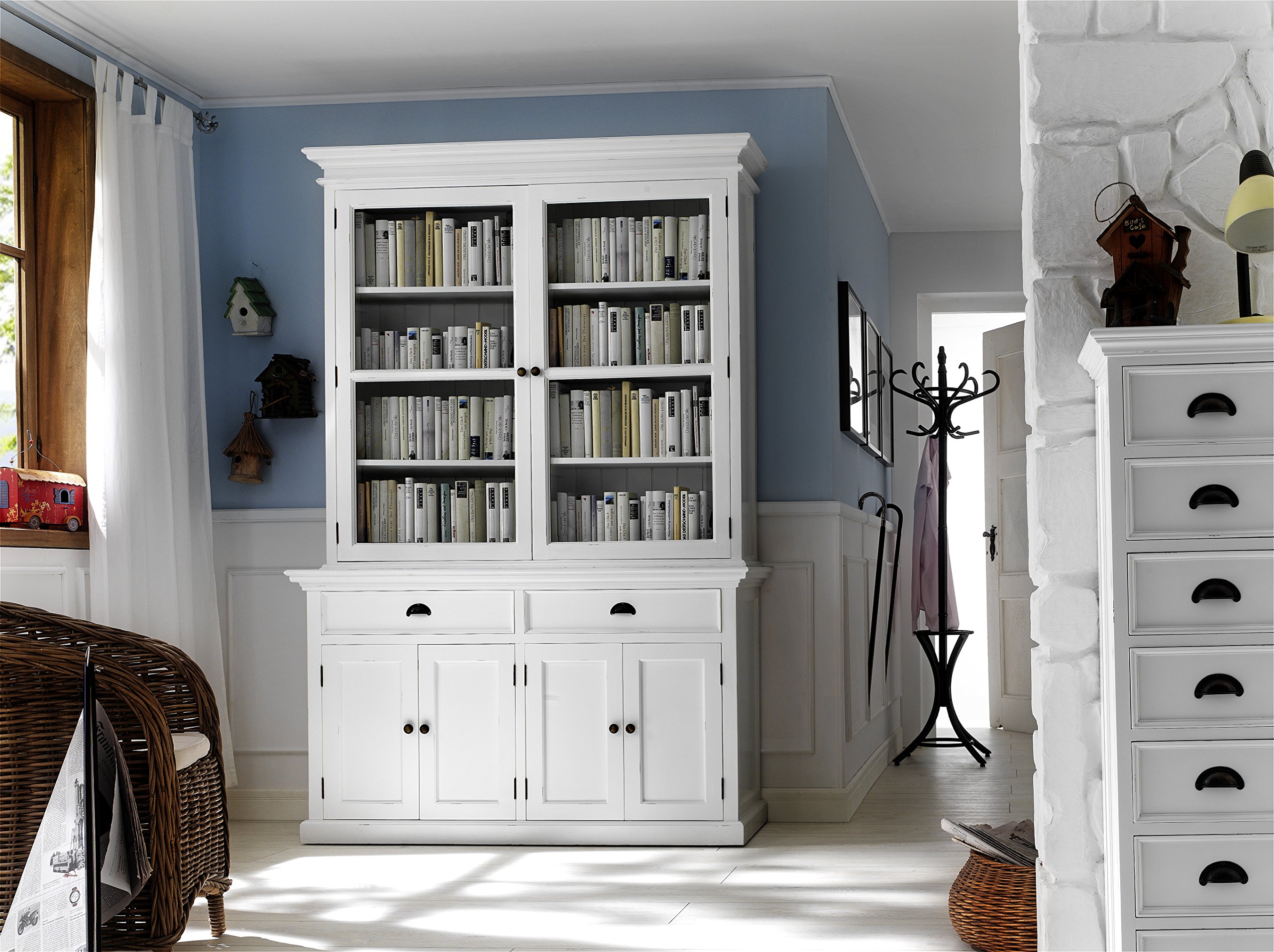 Amazon.com - NovaSolo Halifax Pure White Mahogany Wood Glass Doors
