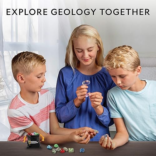 Miniatura 5 de National Geographic Rocks & Mineral Collection - Caja de colección de rocas para niños con 15 piedras preciosas y cristales, geología para niños,