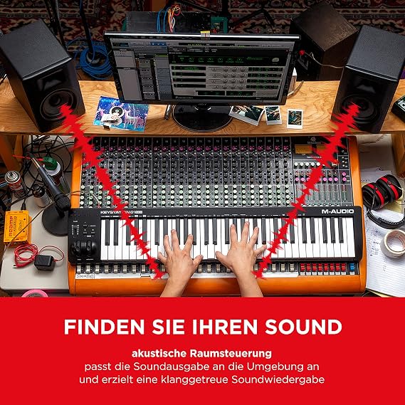 M-AUDIO BX5 Kompakter 2-Wege 5-Zoll Studiomonitor Lautschprecher Aktiv für Musikproduktion oder Mixen mit integrierter Akustischer Raumsteuerung