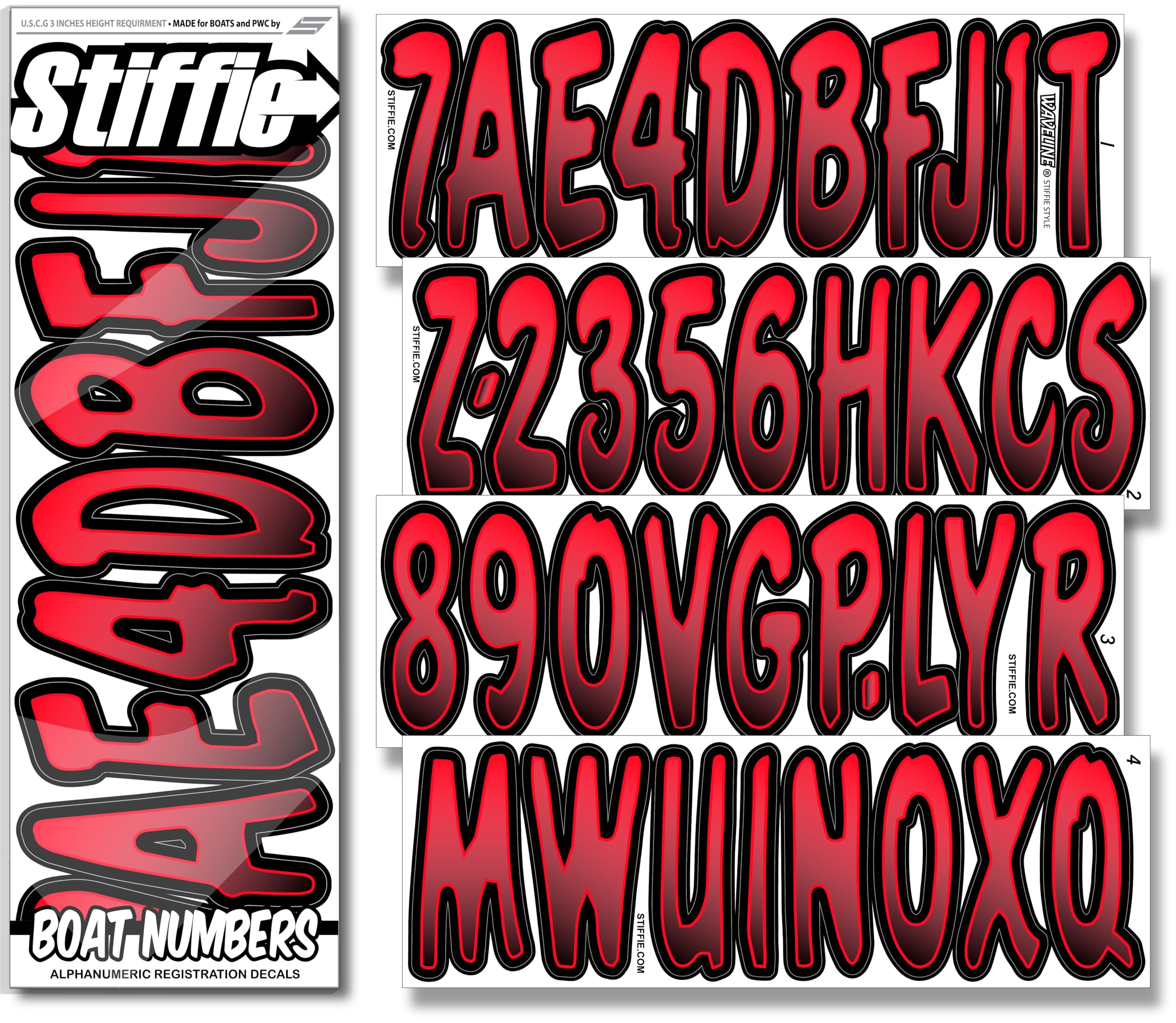 Autocollants de coque STIFFIE lettres bicolores durables pour motomarine et bateaux