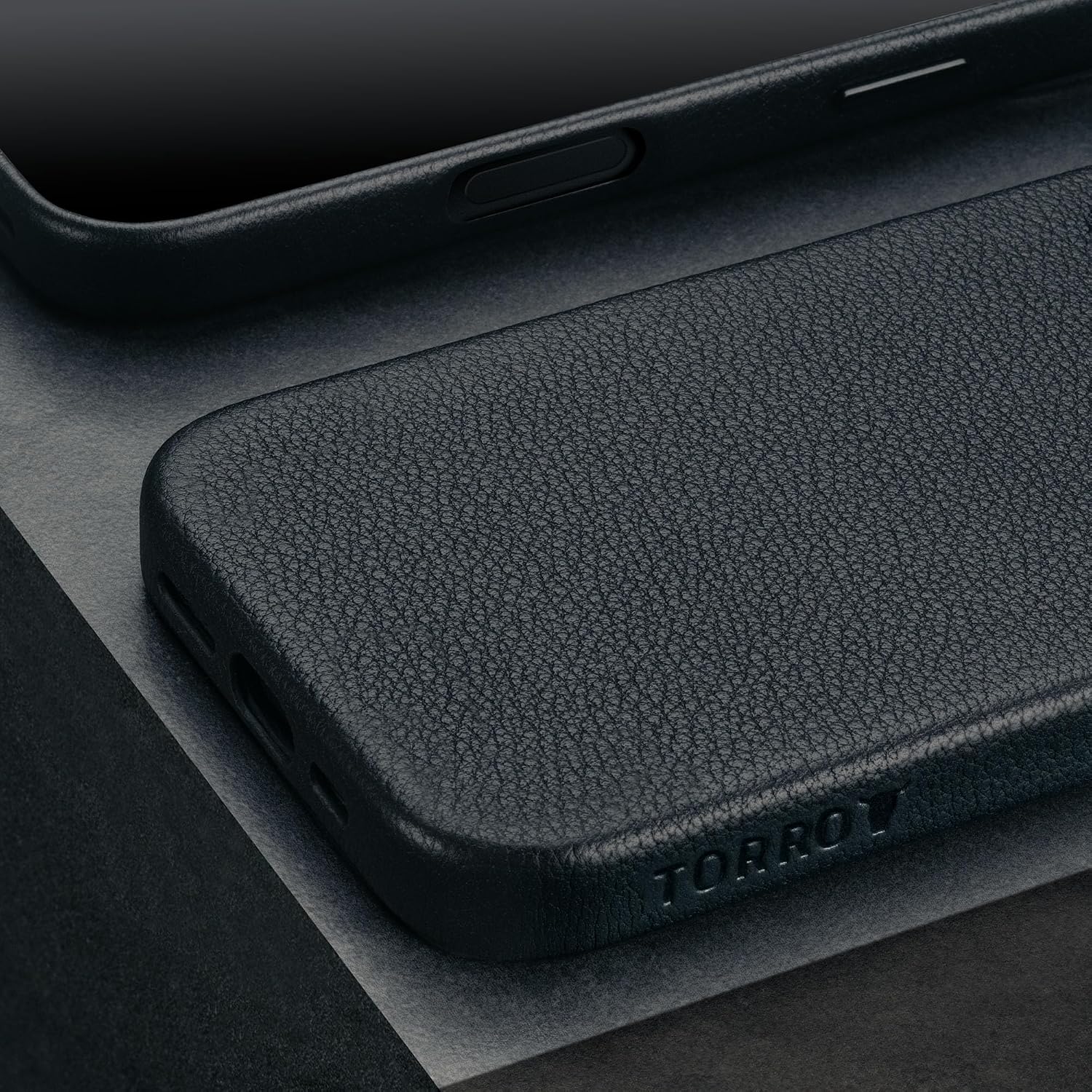 TORRO Case Compatible with iPhone 16 – Premium Leather MagSafe Compatible, Slim Bumper Case (Black)