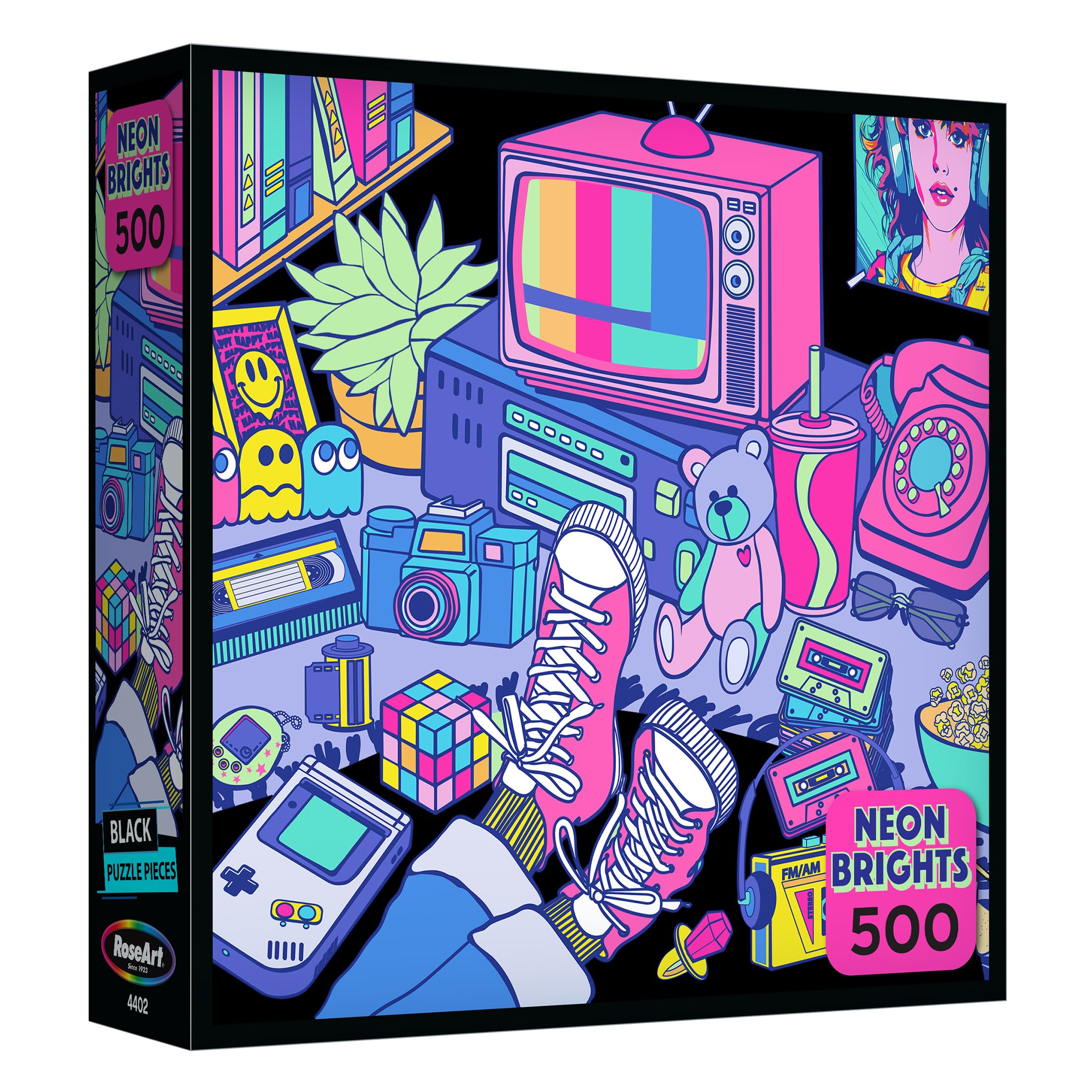 Amazon.com: RoseArt - Neon Brights - 1980s - 500 Piece Jigsaw