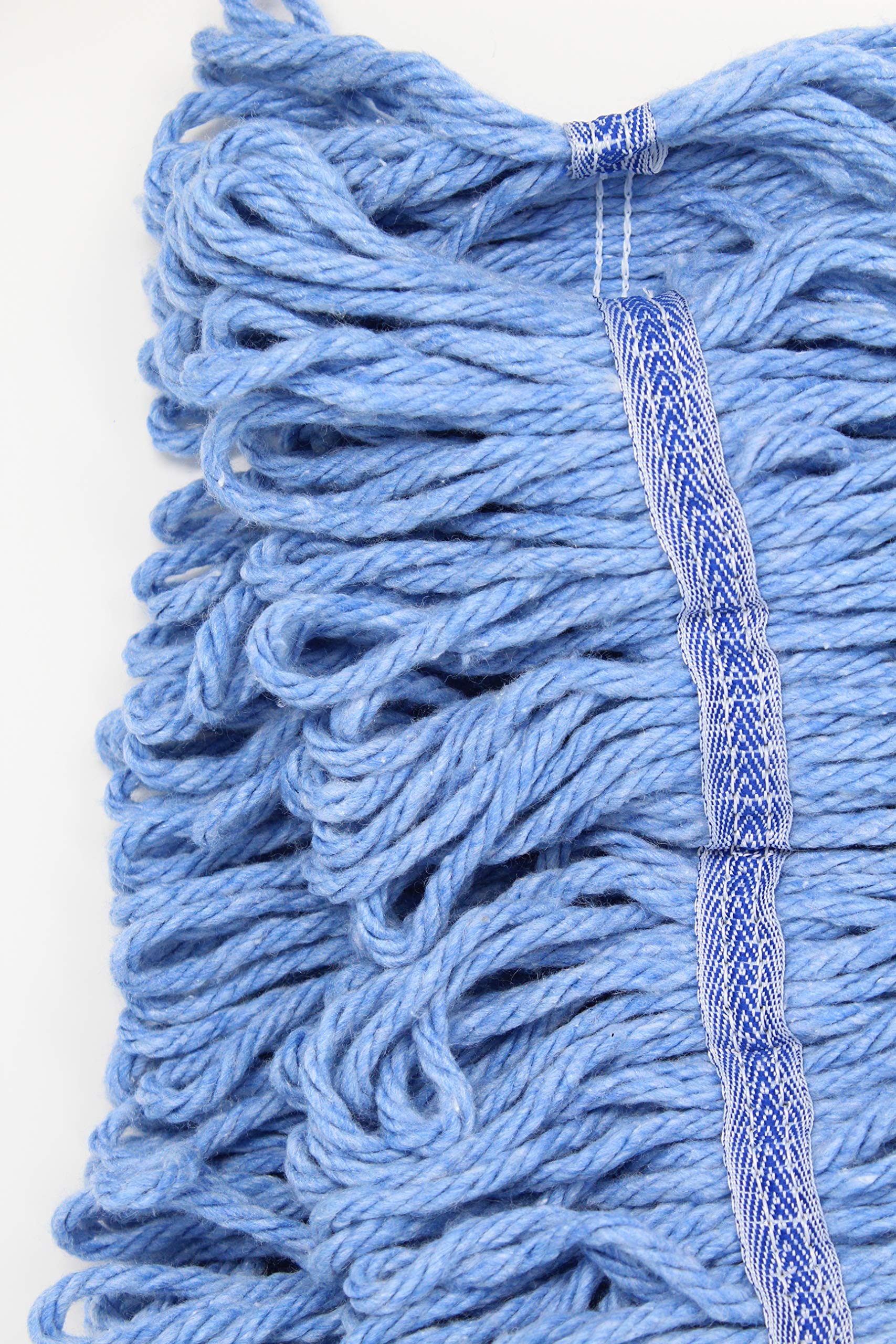 Turkey Creek Essentials Mop Heads Commercial Grade USA Made Looped End Heavy Duty Large Mop Head Of Blue 4 Ply Synthetic Yarn Industrial Wet Mop Head Replacement And String Mop Refills 6 Large