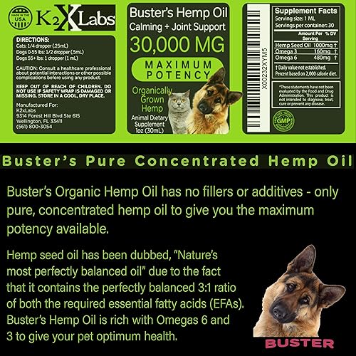 Miniatura 7 de Aceite de cáñamo orgánico para perros y gatos, (paquete de 3) potencia máxima, fabricado en Estados Unidos, rico en Omega 3, 6 y 9, apoya la salud