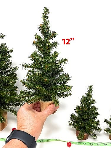 Miniatura 5 de Small Tabletop Christmas Tree Decor with Real Wood Base for Desk, Tiered Tray, Mantel, Artificial Undecorated DIY Pine Tree, Christmas Home Decor,