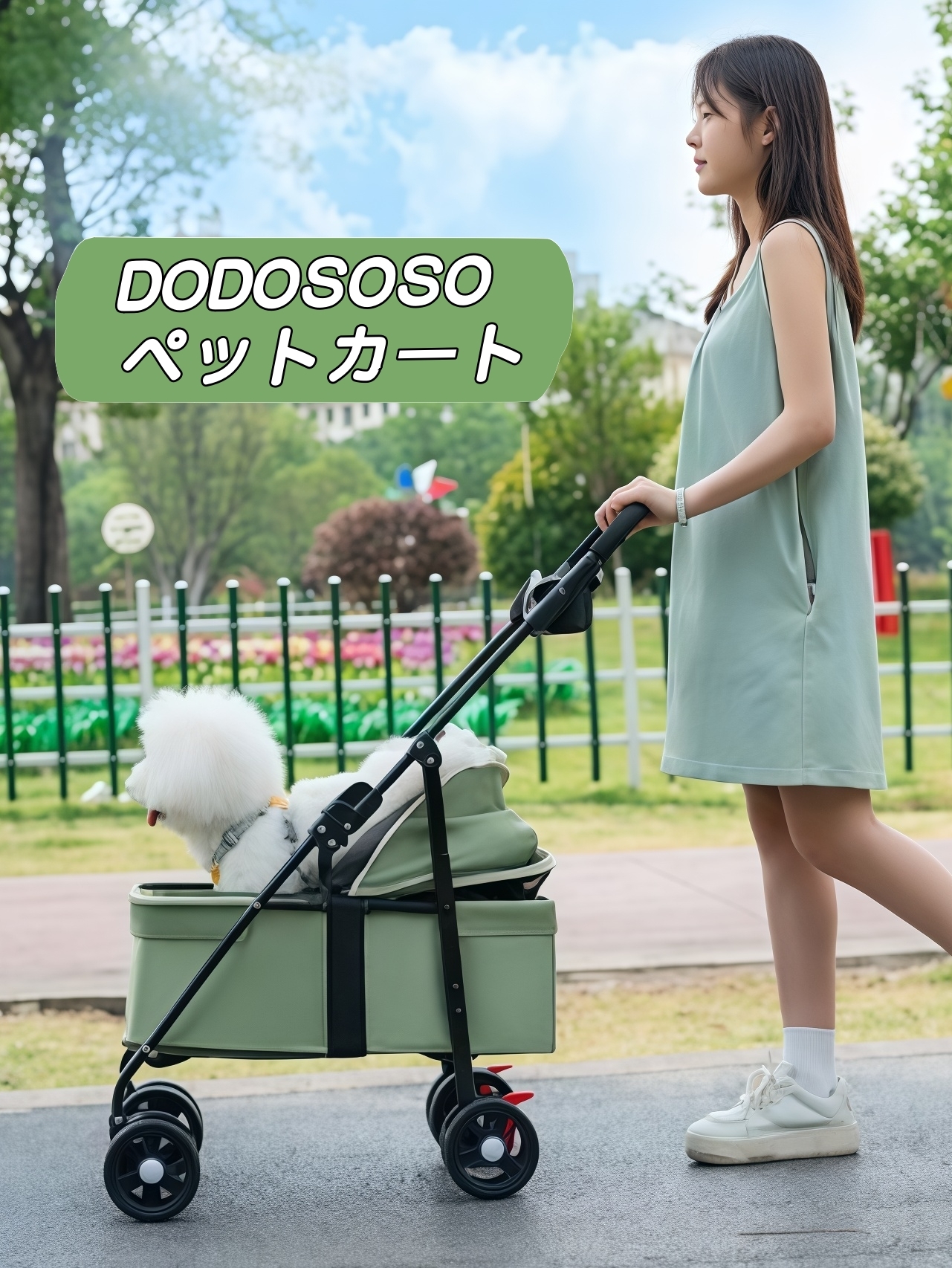 Amazon.co.jp: DODOSOSO ペットカート ペットバギー 片手折りたたみ 耐