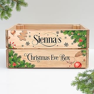 Personalised Christmas Eve Crate | Christmas Eve Box Treats Design (Flat Packed)
