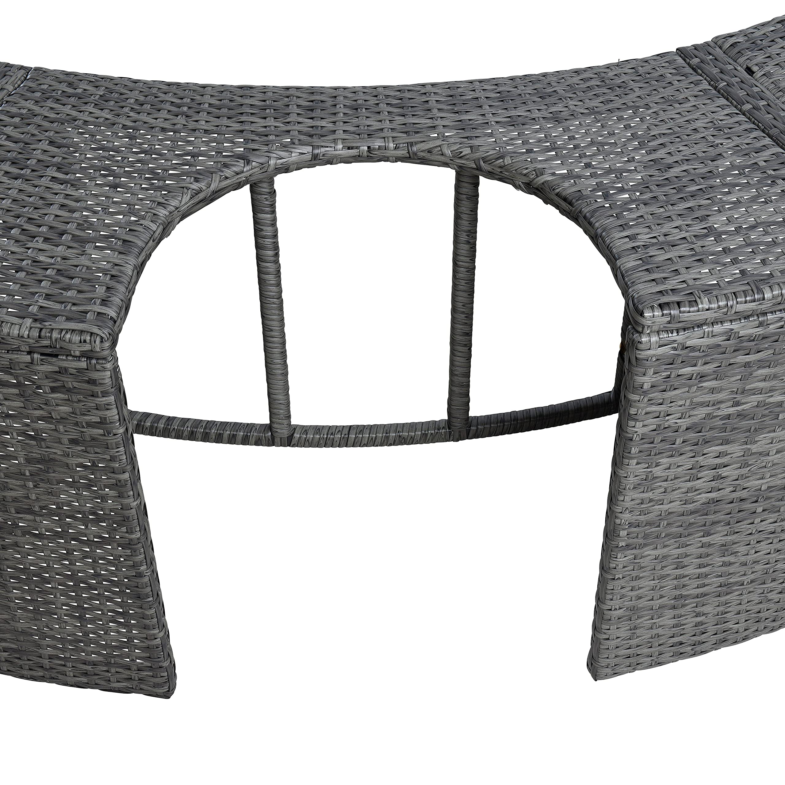 ESTEXO Poolumrandung Poolverkleidung Whirlpool Umrandung Polyrattan Verkleidung Einfassung Rund 200 cm (Anthrazit-Grau)
