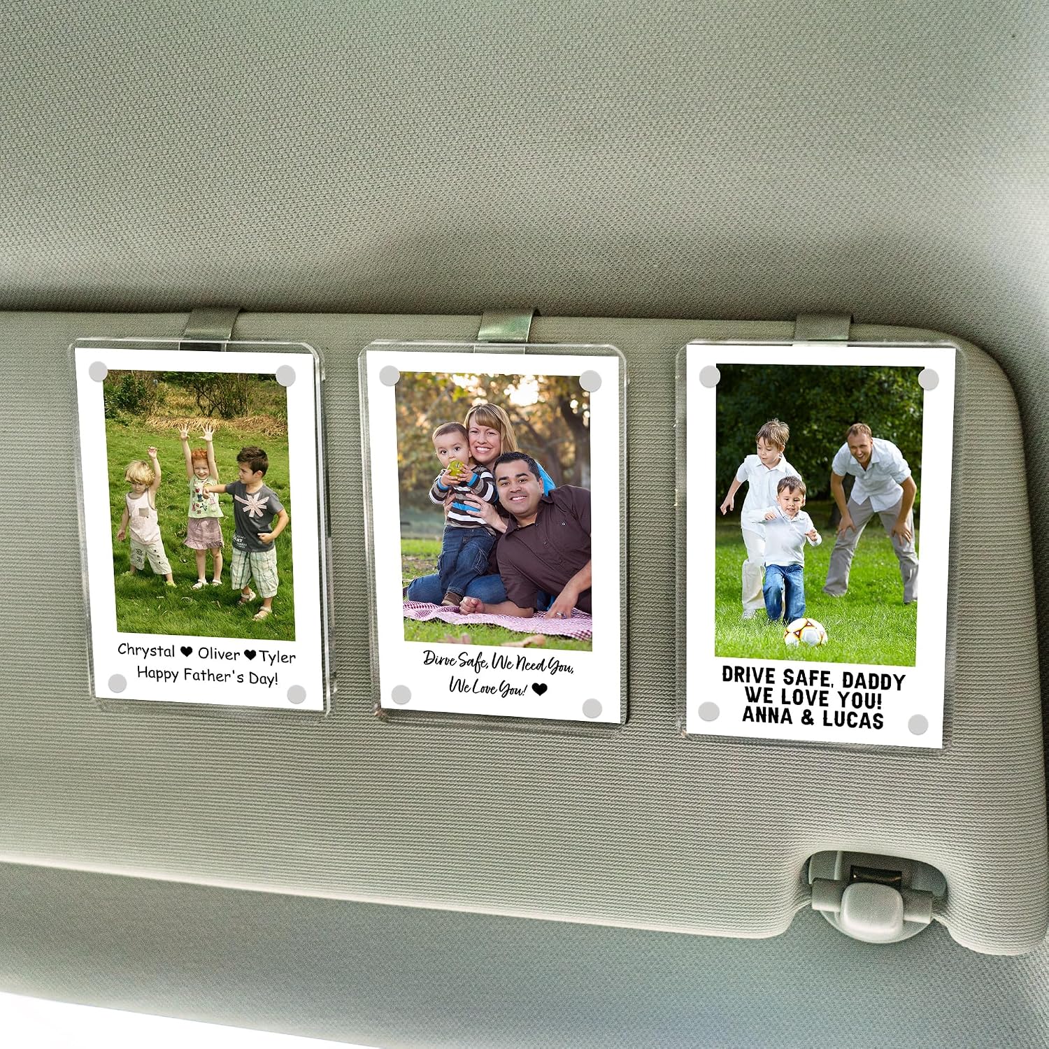 Personalized Photo Car Visor Clips - Customized Photo Car Visor Clips for Dads, Husbands and Loved Ones - Unique Drive Safe Gift for Father’s Day, Valentine’s Day, Christmas, Birthday