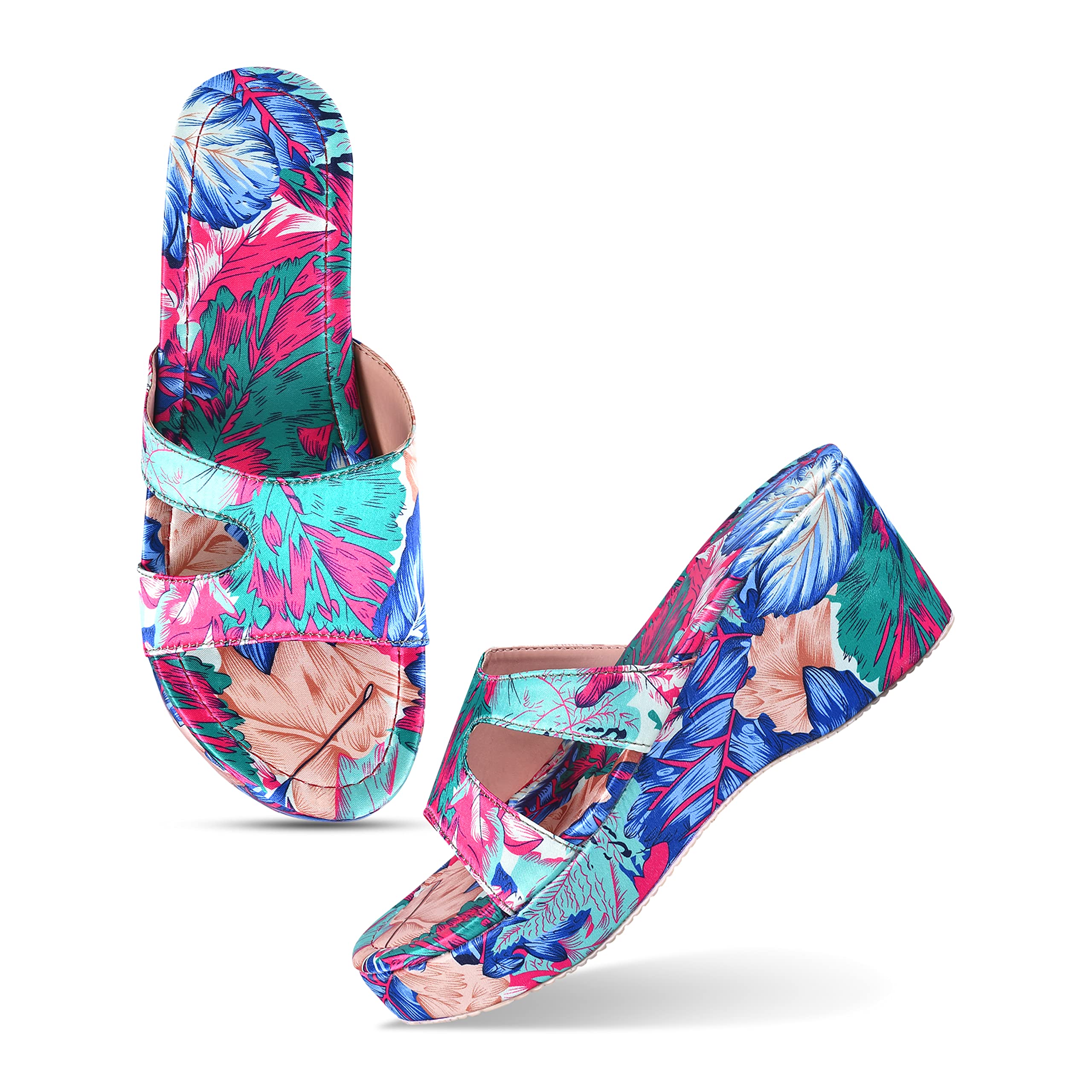 JM LOOKS Blue Wedges Heels/Casual Heel Open Toe Sandals Comfortable & Trendy Flatform Sandals for Girls (B0BJQLDH98) Amazon Price History, Amazon Price Tracker