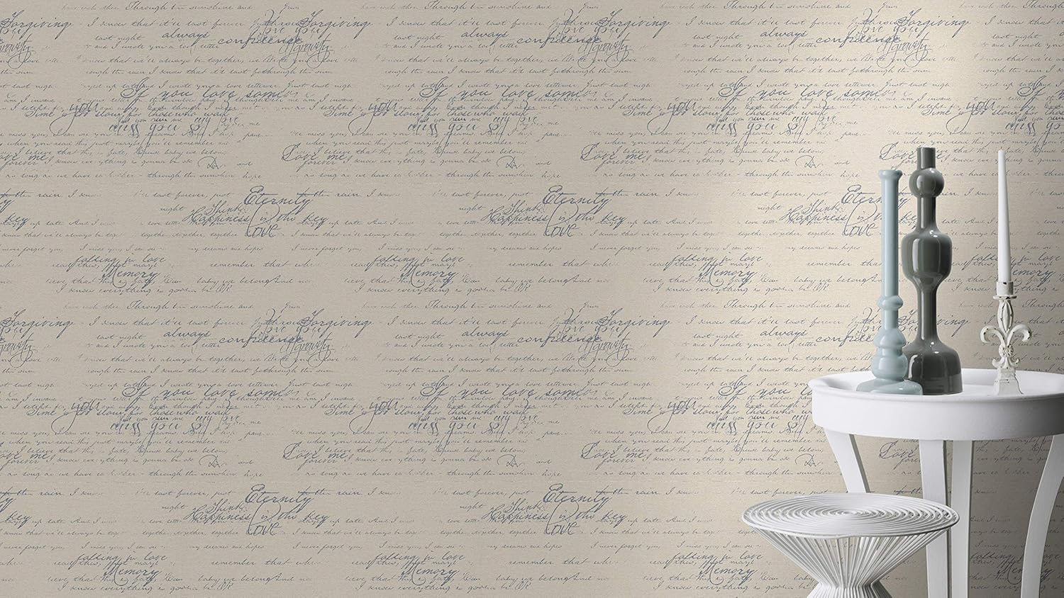 Best Cyber Deals 🔥 rasch Wallpaper from The Florentine II Collection - Non-Woven Wallpaper in Beige with Calligraphic Writing in Vintage Style - 10.05 m x 53 cm (L x W), Beige, Blue, 10,05m x 0,53m (LxB) Buy 2 get 3 rasch Wallpaper from The Florentine II Collection - Non-Woven Wallpaper in Beige with Calligraphic Writing in Vintage Style - 10.05 m x 53 cm (L x W), Beige, Blue, 10,05m x 0,53m (LxB)