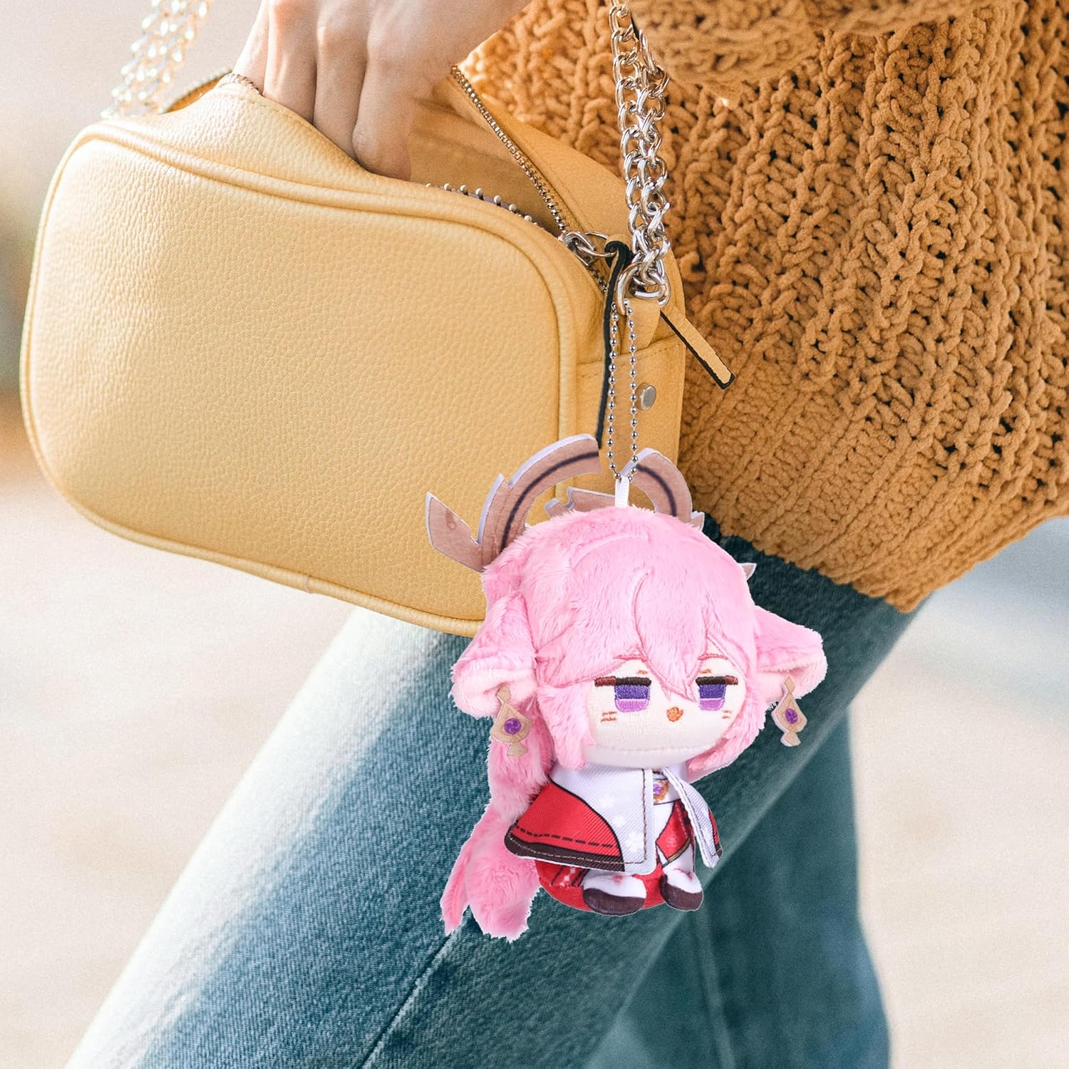 UTIEHD Anime Game GI Character Keychain Pendant, Cute 4-Inch Collectible Bag Charm, Compact Size for Backpacks and Keys for Fans (YaeMiko) - Image 4