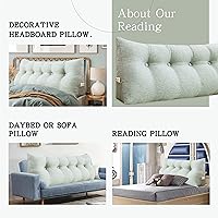 Vista 6 de Almohada de cuña triangular para cabecero de cama, almohada de cuña para cama de descanso, almohada de lectura, relleno de hueco, cojín de espalda